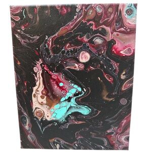 Handmade Abstract Fluid Acrylic Art on 8x10 Canvas